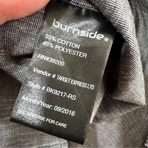 Burnside Men’s Gray Short Sleeve Shirt - Picture 3 of 6